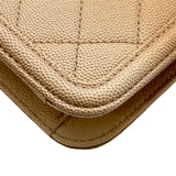 シャネル CHANEL ウエストバッグ 27番台 ピンクベージュグラデーション ゴールド金具 キャビアスキン レディース ウエストバッグ