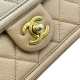シャネル CHANEL ウエストバッグ 27番台 ピンクベージュグラデーション ゴールド金具 キャビアスキン レディース ウエストバッグ