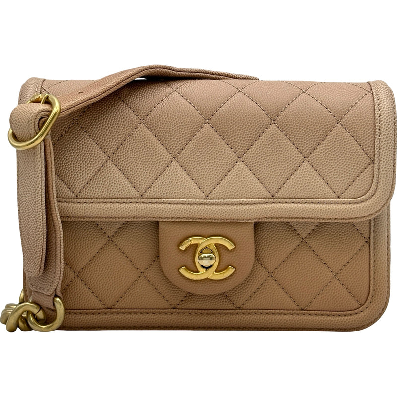 シャネル CHANEL ウエストバッグ 27番台 ピンクベージュグラデーション