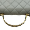 シャネル CHANEL トップハンドルミニフラップバッグ ミントグリーン ゴールド金具 キャビアスキン レディース ショルダーバッグ