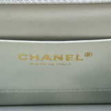 シャネル CHANEL トップハンドルミニフラップバッグ ミントグリーン ゴールド金具 キャビアスキン レディース ショルダーバッグ