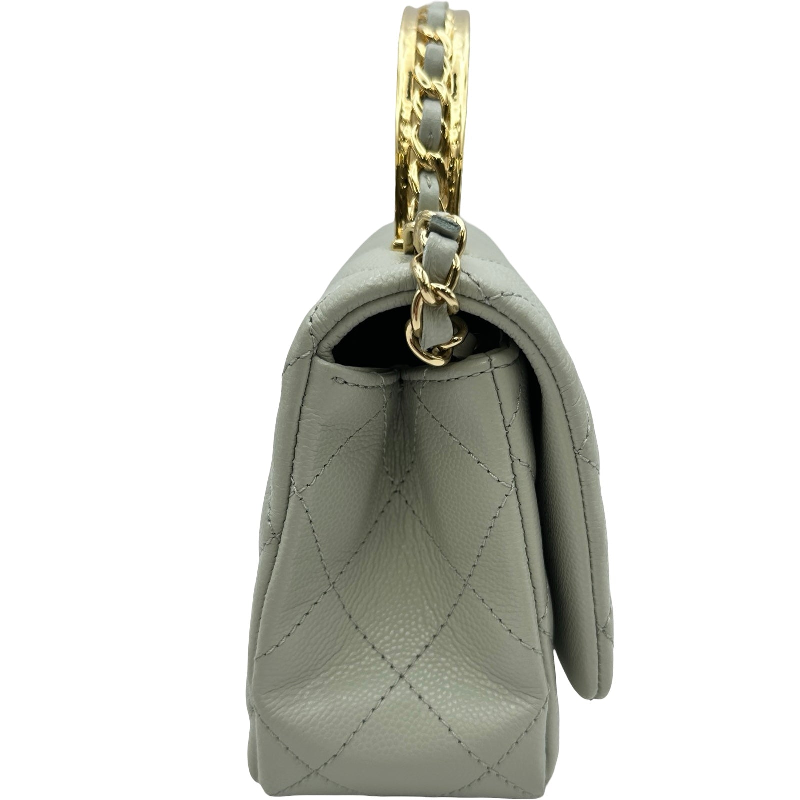 シャネル CHANEL トップハンドルミニフラップバッグ ミントグリーン