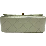 シャネル CHANEL トップハンドルミニフラップバッグ ミントグリーン ゴールド金具 キャビアスキン レディース ショルダーバッグ