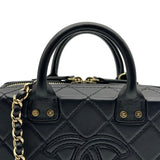 シャネル CHANEL ココマークヴァニティショルダーバッグ AS3345 ブラック ゴールド金具 カーフスキン レディース ショルダーバッグ