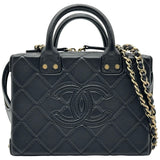 シャネル CHANEL ココマークヴァニティショルダーバッグ AS3345 ブラック ゴールド金具 カーフスキン レディース ショルダーバッグ