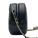 シャネル CHANEL マトラッセ アイコンミニショルダー 30番台 ネイビー ゴールド金具 ラムスキン レディース ショルダーバッグ