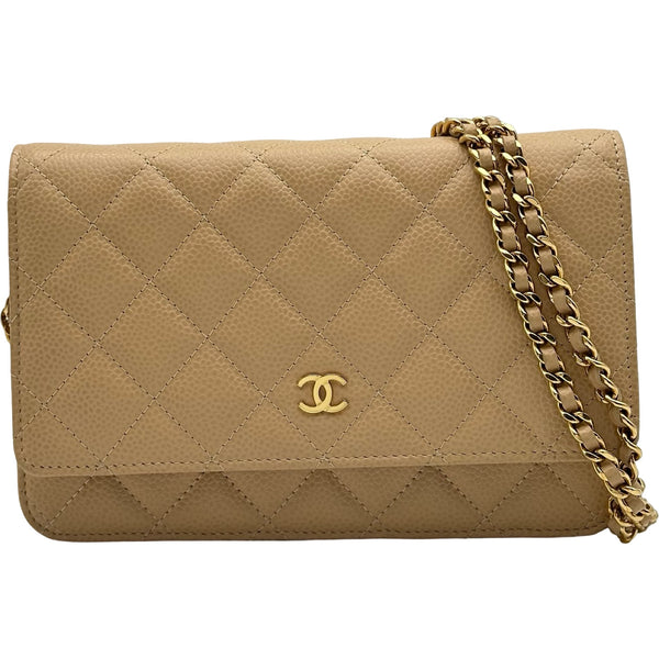 シャネル CHANEL マトラッセチェーンウォレット AP0250 ベージュ
