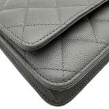 シャネル CHANEL マトラッセチェーンウォレット AP0250 グレー ゴールド金具 キャビアスキン レディース ショルダーバッグ