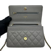 シャネル CHANEL マトラッセチェーンウォレット AP0250 グレー ゴールド金具 キャビアスキン レディース ショルダーバッグ