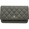 シャネル CHANEL マトラッセチェーンウォレット AP0250 グレー ゴールド金具 キャビアスキン レディース ショルダーバッグ