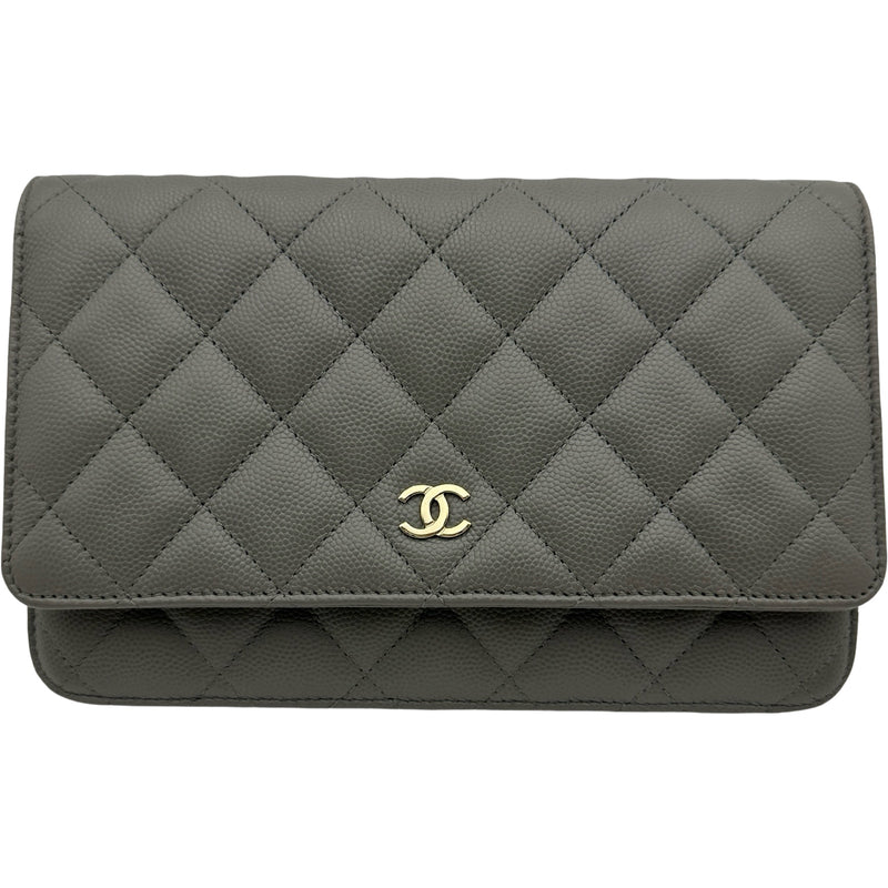 シャネル CHANEL マトラッセチェーンウォレット AP0250 グレー