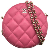 シャネル CHANEL ラウンドマトラッセチェーン AP0245 29番台 ピンク ゴールド金具 キャビアスキン レディース ショルダーバッグ