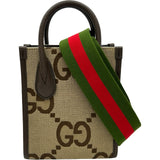 グッチ GUCCI ミニトートバッグ 699406 ブラウン ジャンボGGキャンバス レディース トートバッグ