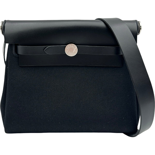 HERMES ハンドバッグ エールバッグPM アイボリー×黒 シルバー金具 エルメス HERMES エールバッグジップ ミニ K刻印 ブラック シルバー