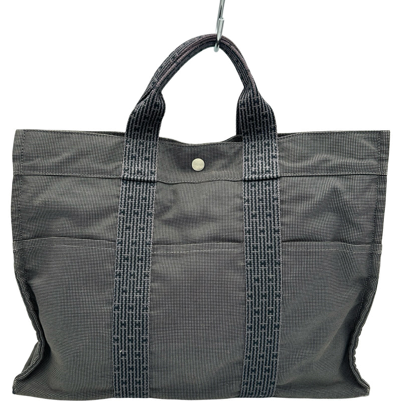 [HERMES ] エルメス エールライン　トート　GM ハンドバック エルメス HERMES エールライントートMM グレー シルバー金具 トワル