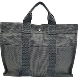 エルメス HERMES エールライントートMM グレー シルバー金具 トワル レディース トートバッグ