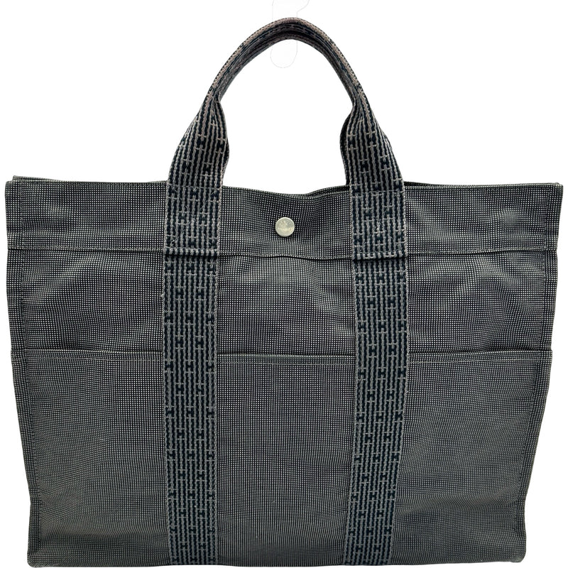 エルメス HERMES エールライントートMM グレー シルバー金具 トワル
