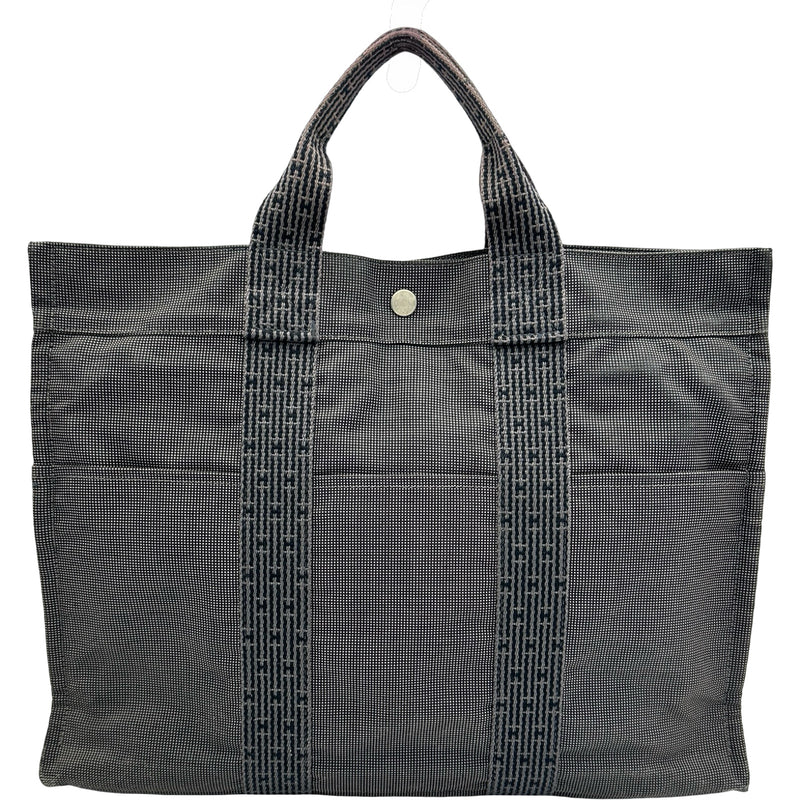 エルメス HERMES エールライントートMM グレー シルバー金具 トワル