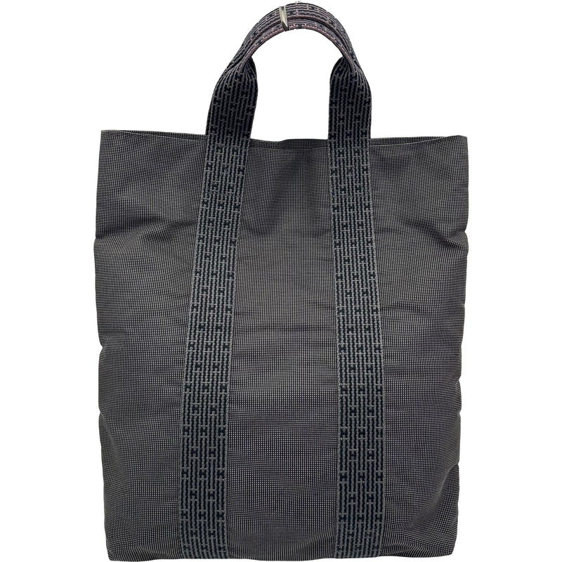 エルメス HERMES エールラインカバス グレー シルバー金具 トワル ユニ