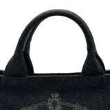プラダ PRADA カナパ M ブラック デニム レディース トートバッグ