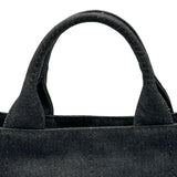 プラダ PRADA カナパ M ブラック デニム レディース トートバッグ