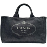 プラダ PRADA カナパ M ブラック デニム レディース トートバッグ
