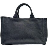 プラダ PRADA カナパ M ブラック デニム レディース トートバッグ
