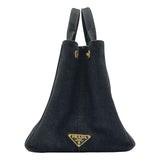 プラダ PRADA カナパ M ブラック デニム レディース トートバッグ