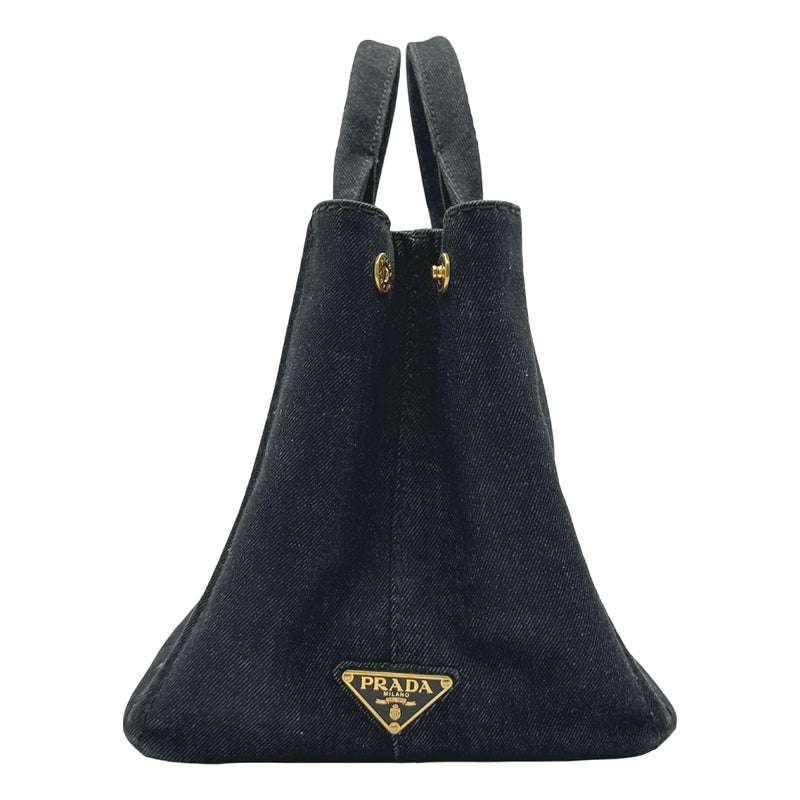 PRADA プラダ デニム トートバッグ ブラック　カナパ プラダ PRADA カナパ M ブラック デニム レディース トートバッグ