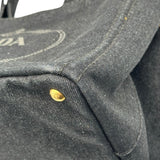 プラダ PRADA カナパ M ブラック デニム レディース トートバッグ