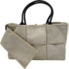 ボッテガ・ヴェネタ BOTTEGA VENETA アルコトート アイボリー キャンバス レディース トートバッグ