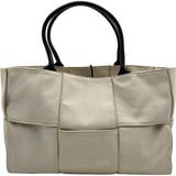 ボッテガ・ヴェネタ BOTTEGA VENETA アルコトート アイボリー キャンバス レディース トートバッグ