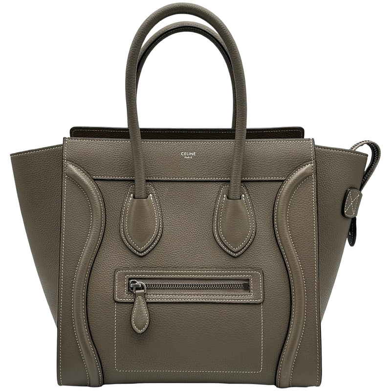 セリーヌ CELINE ラゲージマイクロショッパー グレー レザー