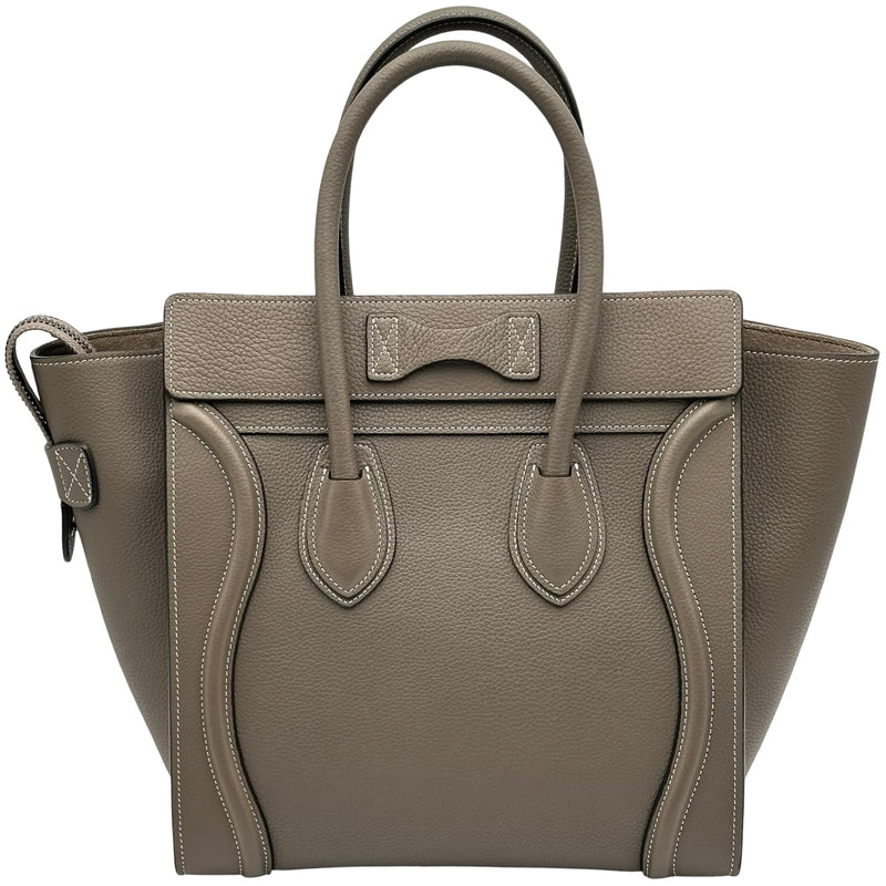 セリーヌ CELINE ラゲージマイクロショッパー グレー レザー