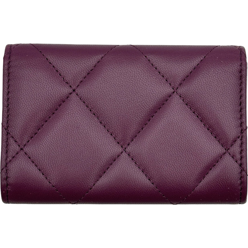 シャネル CHANEL CHANEL 19 カードケース AP1790 パープル ゴールド