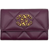 シャネル CHANEL CHANEL 19 カードケース AP1790 パープル ゴールド