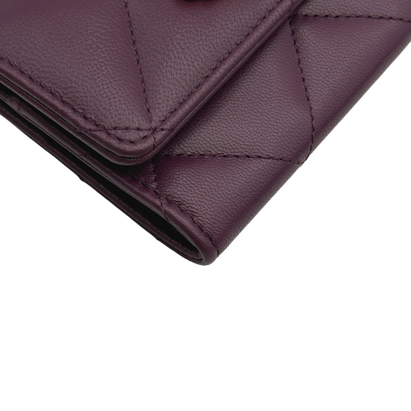 シャネル CHANEL CHANEL 19 カードケース AP1790 パープル ゴールド