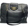 シャネル CHANEL スーパーモデル チェーントートバッグ A01992 番台 ブラック ゴールド金具 キャビアスキン レディース トートバッグ
