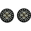 シャネル CHANEL ココマークラウンドピアス ブラック/ホワイト シルバー金具 プラスチック アクセサリー