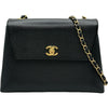 シャネル CHANEL トラペースチェーンショルダー 5番台 ブラック GD金具 キャビアスキン レディース ショルダーバッグ