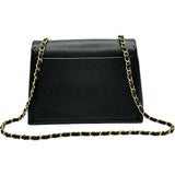 シャネル CHANEL トラペースチェーンショルダー 5番台 ブラック GD金具 キャビアスキン レディース ショルダーバッグ