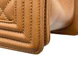 シャネル CHANEL ボーイシャネル25 A67086 キャメル シルバー金具 キャビアスキン レディース ショルダーバッグ