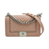 シャネル CHANEL ボーイシャネル25 Vステッチ A67086 24番台 ピンク シルバー金具 カーフレザー レディース ショルダーバッグ
