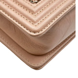 シャネル CHANEL ボーイシャネル25 Vステッチ A67086 24番台 ピンク シルバー金具 カーフレザー レディース ショルダーバッグ