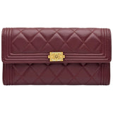 シャネル CHANEL ボーイシャネル ロングウォレット A80286 23番台 ボルドー ゴールド金具 ラムスキン レディース 長財布