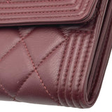 シャネル CHANEL ボーイシャネル ロングウォレット A80286 23番台 ボルドー ゴールド金具 ラムスキン レディース 長財布