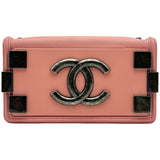 シャネル CHANEL ボーイブリックショルダー 18番台 ピンク シルバー金具 ラムスキン レディース ショルダーバッグ