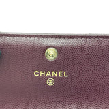 シャネル CHANEL マトラッセカードケース AP4093 パープル ゴールド金具 キャビアスキン レディース カードケース