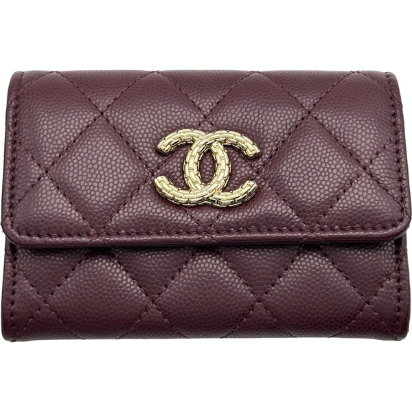 シャネル CHANEL マトラッセカードケース AP4093 パープル ゴールド