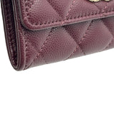シャネル CHANEL マトラッセカードケース AP4093 パープル ゴールド金具 キャビアスキン レディース カードケース